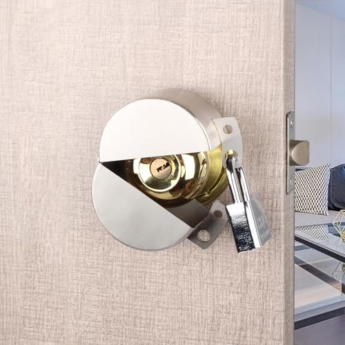 Door Knob Lockout Device with Padlock,Stainless Steel - color: Stainless Steel