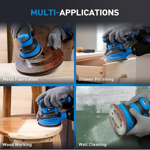 S SATC 72 PCS 5 Inch 8 Hole Hook and Loop Adhesive Sanding Discs Sandpaper for Random Orbital Sander 40 60 80 120 180 240 320 Grits - style: 72PCS 5 Inch Assort Grit