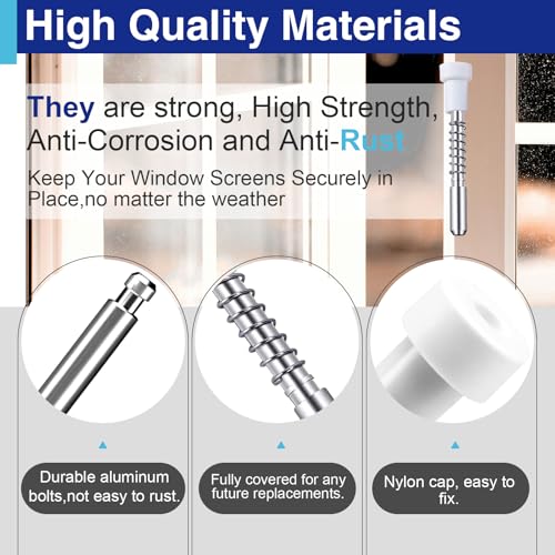 25 Pack Window Screen Plunger Latch Pins, 5/32" x 1-1/2" Aluminum