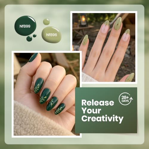 beetles Green Gel Polish Set, 6 Olive Sage Forest Green Colors Gel - color: H - Creme | Wildwood Luxe