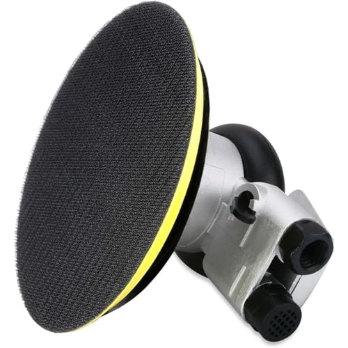 Random Orbital Air Sander 6" Pneumatic Palm Sander DA Sander, Low Vibration Noise Reduction, 12000 RPM, Hook & Loop, for Auto Body, Car Detailing, Wood, Metal Polishing & Buffing - size: 6 inch