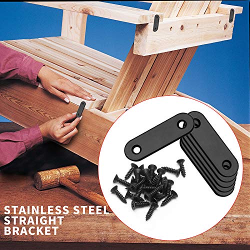 Jiozermi 12 Pcs Straight Brace 2" x 0.6", Matte Black - size: Black, 2” x 0.6”, 12 pcs
