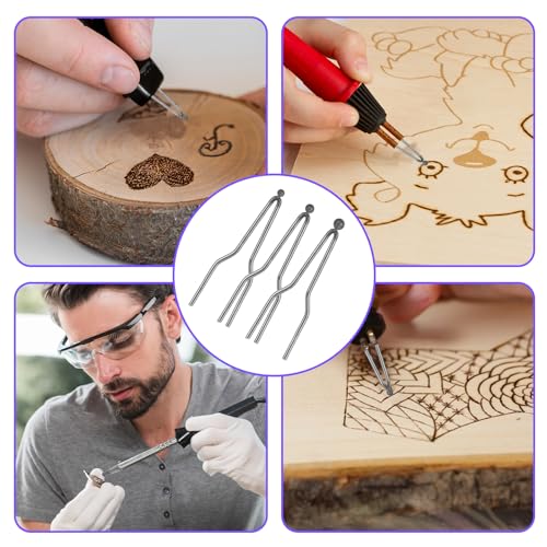 6PCS Pyrography Wire Tip Wood Burning Ball Tips Burner Tool Wood Adjustable Nibs Machine Pen tip Replacement Tools for Machine