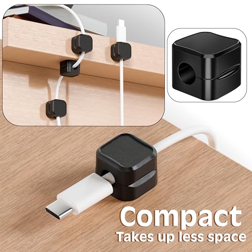 SaiTech IT 8 Pack Magnetic Cable Clips, Cord Organizer Holder Black - size: 8 Pack