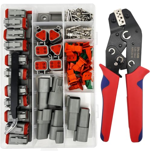 2/3/4 Pin Deutsch Connector Kit 18 Set Waterproof DT Connector with Crimper - color: 2-3-4pin/18kit With Crimper