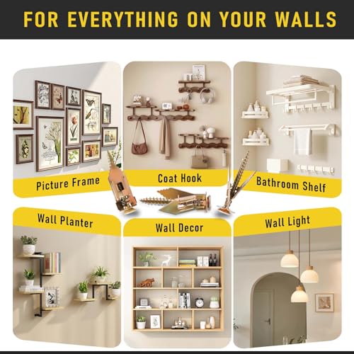 Self Drilling Drywall Anchors Kit, FIXLINK 100PCS Sheetrock Anchors & Screws, Zinc Plated Steel, No Drill or Holes in Wall, for TV, Wall Hanging, Cabinets - size: 1 Size 100 PCS