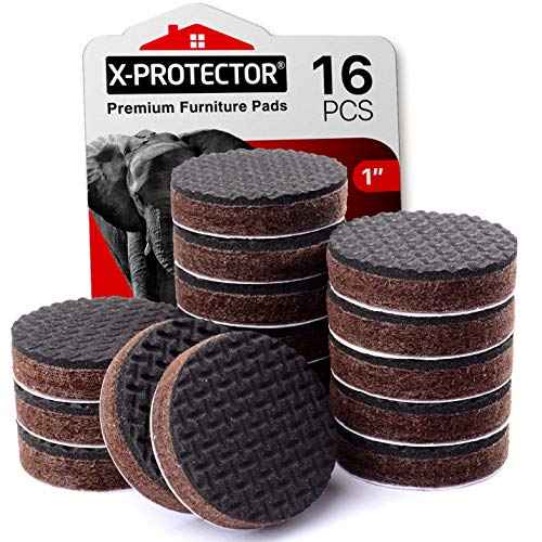 Non Slip Furniture Pads 16 pcs 1" X-Protector - Premium Furniture Grippers! - size: 16 Round 1"