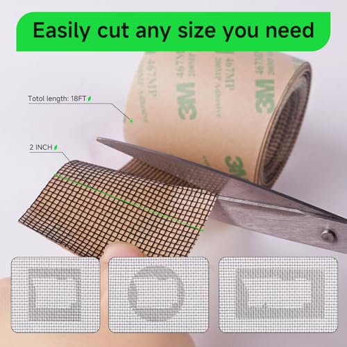 Window Screen Repair Tape, Made of 3M Tape, Screen Repair Kit for Small Holes and Tears of Windows, Doors, Mosquito Net, Strong Adhesive Patch Kit Fiberglass Mesh Tape (Transparent) - style: Transparent