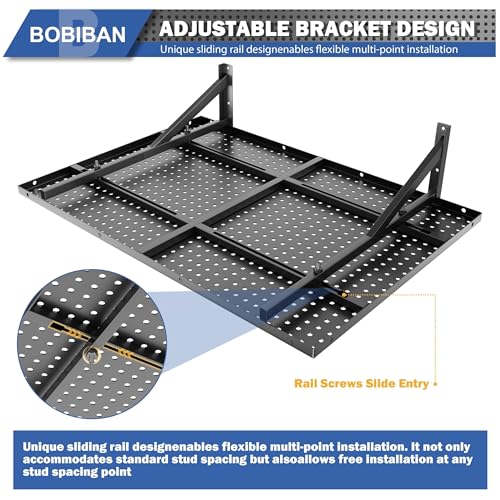 2 Pack Garage Wall Shelving Heavy Duty 2x3ft, Black - color: Black, size: 2X3ft-2pack