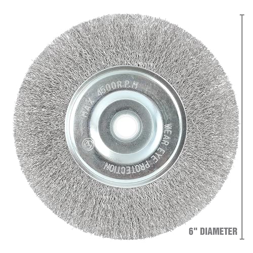 OEMTOOLS 26057 6-Inch Coarse Wire Wheel, Wire Wheel for Angle Grinder, Surface Prep and Deburring, Carbon Steel, Max 4500 RPM - style: 6" Coarse