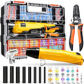 532PCS Heat Shrink Solder Seal Wire Connectors Kit with Mini Heat Gun, Solder Stick Wire Connectors Waterproof Wire Electrical Connector Kit for Marine, Automotive, Boat, Truck (26-6 Gauge) - size: 532PCS