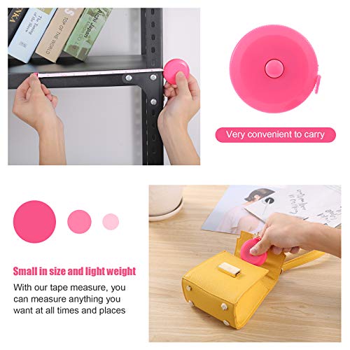 Tape Measures Retractable, Fabric Measuring Tape, 60 Inch Small Sewing Tape Measure for Craft Nursing Medical Travel(3 Pack/Pink Green White) - color: Green, White, Pink