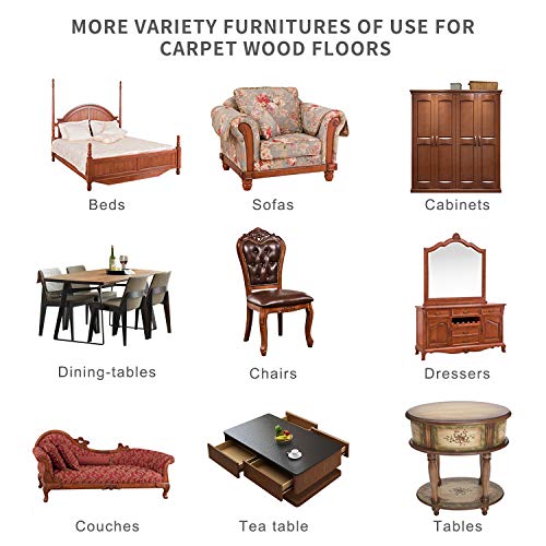 Ezprotekt Large Furniture Sliders for Carpet, 8Pcs Furniture Movers Sliders - color: Brown, size: 9 1/2" x 5 3/4"
