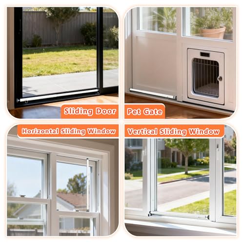 Sliding Door Lock Rods, 4-Pack Set 17-50 Inch Adjustable Door & Window Safety Rods Sliding Door Security Bar Locks with Rubber Tips, Window Lock Bars for Home, Apartment, Travel & Patio （White） - color: 4 Pack