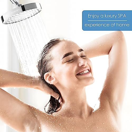 6" High Pressure Rain Shower Head, Luxury Polished Chrome Finish - color: Deluxe Chrome, size: 6 Inch Round (1 PCS)