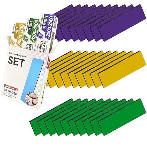 stedi Sanding Sponge for Model Gundam Building, 1000 to 2500 Grit - style: Sanding Sponge Strips#1000 to #2500(30PCS)