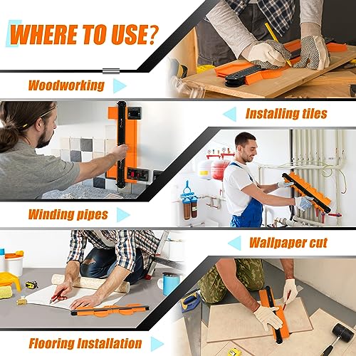 TOOLIFE 20 Inch Connectable Contour Gauge, Gifts for Men, Dad and Husband - style: 20 INCH-CONNECT