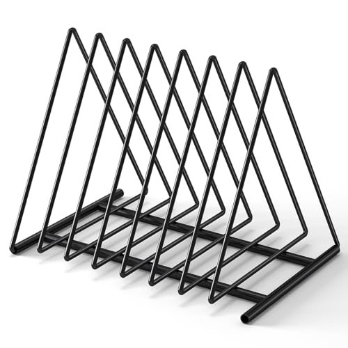 TOPCJ Triangle File Folder Racks,7 Sections File Holder,File Storage Sorter/Stand,Desktop File Organizer,Wire Organizer Rack,Magazine Folder Holder,Letter/Legal,Suitable to Hold Large/Small Items - size: 1-Set