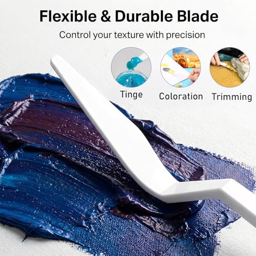 30Pcs Plastic Spatula Palette Knives Painting Knives for Mixing, Spreading, Scratching, Layering Colors Flexible Art Tools Pallet Knife for Acrylic Paint Painting Knife Mixing,Spreading