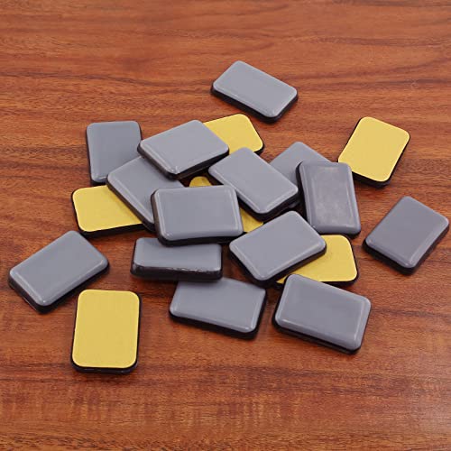 20Pcs 1-3/8 x 1 Inch Rectangular Adhesive Furniture Sliders - size: 1-3/8 x 1 Inch