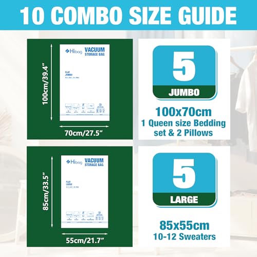 Vacuum Storage Bags, Vacuum Seal Bags for Clothing, 5 Jumbo 5 Large - size: 5 Jumbo 5 Large