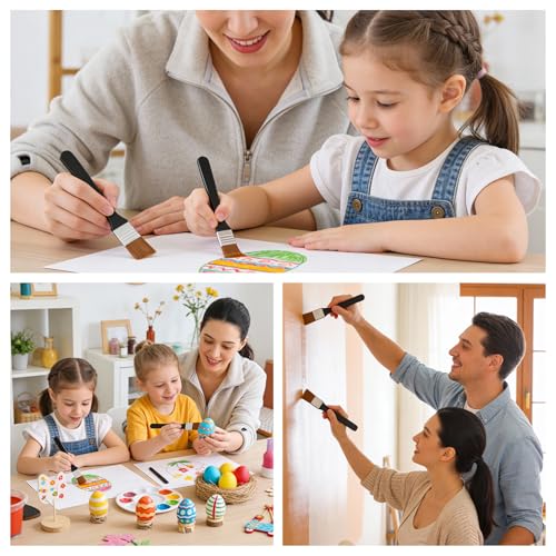 Ouligay 6PCS Large Craft Paint Brushes Wide Flat Paint Brushes for Acrylic Painting Set Nylon Paintbrushes Artist Paint Brushes for Acrylic, Oil, Body, Facial Mask Assorted Size