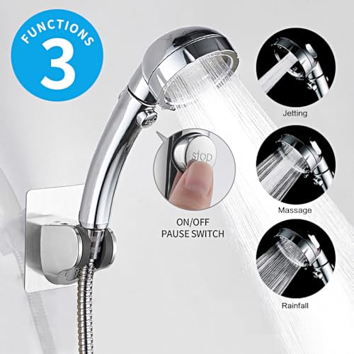 KAIYING RV & Camper High Pressure Handheld Shower Head with Pause Button - color: Chrome