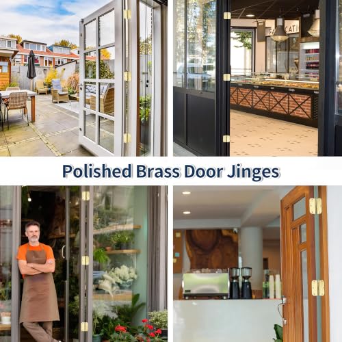 Door Hinges Polished Brass 3.5 Inch Interior Hinges 5/8" Radius - 18 Pack - color: Polished Brass-5/8" Radius