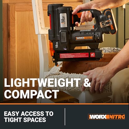 WORX Cordless Narrow Crown Stapler, 20V 18GA Nail Gun, WX844L - style: 18Ga Narrow Crown Stapler Kit (Battery & Charger included)