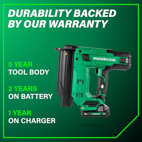 Metabo HPT Brad Nailer, 18 Gauge Cordless, 18V Kit, NT1850DG - style: NT1850DG - Includes Battery and Charger