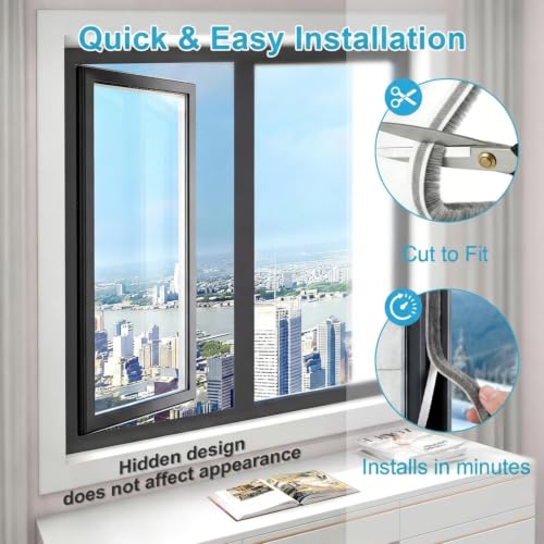 Weather Stripping, 39.4 FT Self-Adhesive Foam Door and Window Seal, Grey - size: 0.35'' Wide X 0.35'' Thick