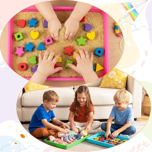 Maitys 15 Pack Plastic Art Trays 12 x 16 Inch Sensory Trays, Vivid Color - color: Vivid Color