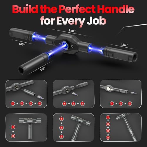 24 in 1 Magnetic Ratchet Screwdriver Set, Magnetic Screwdriver Set with Multi-Bit Ratcheting Handle & Bit Magnetizer, Compact Repair Tool Kit with Storage Case for Furniture, Computer, Bicycle and DIY - size: 24 in 1