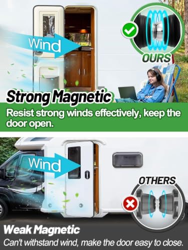 Acostop RV Magnetic Door Catch with Adhesives Screws, 1 Pack