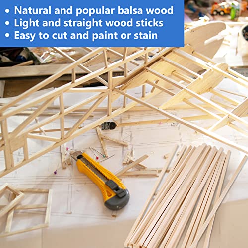 280Pcs Balsa Wood Sticks 1/8 x 1/8 x 12 inch Wood Strip Square Wooden Dowel - color: 12” X 1/8” X 1/8” 280Pcs