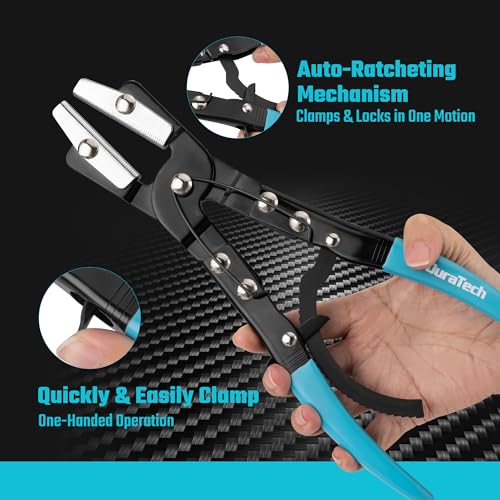 DURATECH Ratcheting Hose Pinch off Pliers, Hose Clamp Pliers, 3-Piece Set