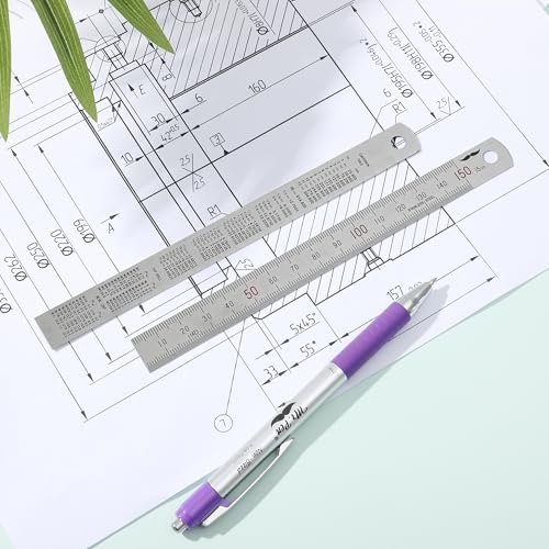 Mr. Pen- Machinist Ruler, 2 Pack, 150mm, Stainless Steel Imperial - style: 150 mm, 2 Pack