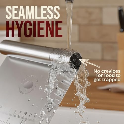 Superbaking Multipurpose Bench Scraper, 6" Grill & Dough Scraper with Ruler - size: Stainless Steel Grip