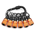 6-Piece Bit Holder Key Chain, 1/4 inch Orange Hex Shank Bit Holders, Quick Release Design with Keychain Carabiner for Nut Driver, Screwdriver & Drill Bits, Tools Gifts for Men - style: 6 Bit Holder Key Chain Orange