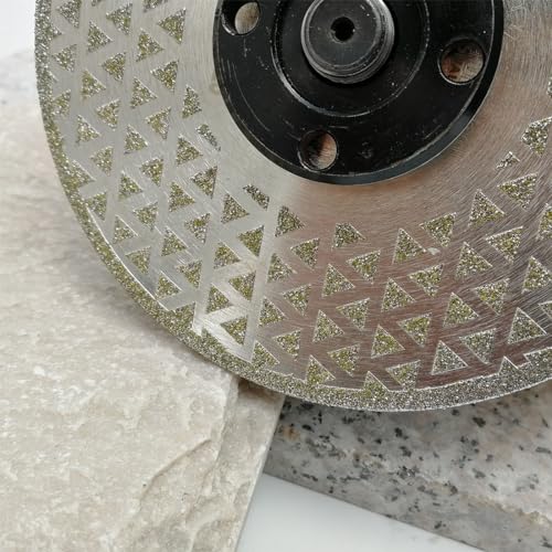 SHDIATOOL 5 Inch Electroplated Diamond Cutting Grinding Disc Fits 7/8 Inch Arbor Both Side Coated Diamond Blade for Granite Marble Diamond Disk Diamond Wheel - size: 5" Both(Bore:22.23)