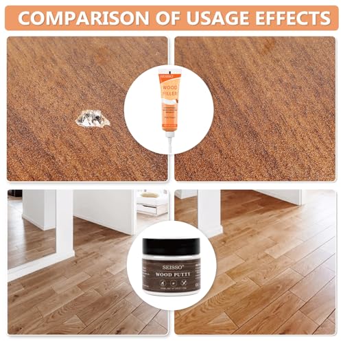 Wood Furniture Repair Kit, 6 Colors Wood Touch up Fillers Hardwood Laminate Vinyl Floor Repair Kit with Wood Putty, Wood Polish Wax for Hole, Scratch, Crack, Stain (Peach Wood 16Pcs) - color: Peach Wood 15 Pcs