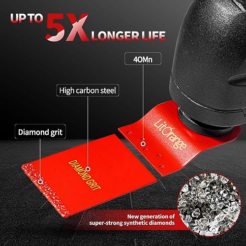 Litorange 8 Pcs Diamond Oscillating Blades, Oscillating Multi Tool Diamond Saw Blades for Grout Removal, Flush Cut, Cleaning Mortar - size: 8 Pcs Multi Tool Blades