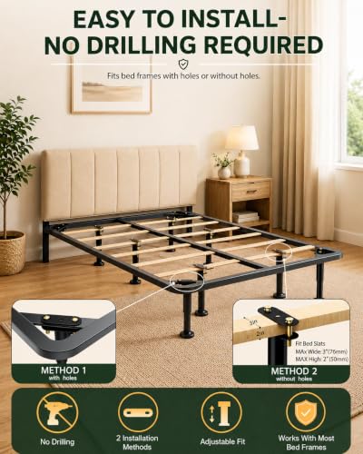 6 Pcs Adjustable Height Bed Support Legs, 7-12.6 Inch Metal Under Bed Frame Support Legs, Extra Sturdy Bed Legs Replacement Parts with Rubber Non-Slip Base for King Queen Frame Wooden Center Slat - size: 7'' - 12.6'' 6pcs