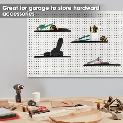 Kokone 4 Pack Metal Pegboard Shelves with Lip for 3/16 Inch(4.5mm) Paerture - size: 4 Pack