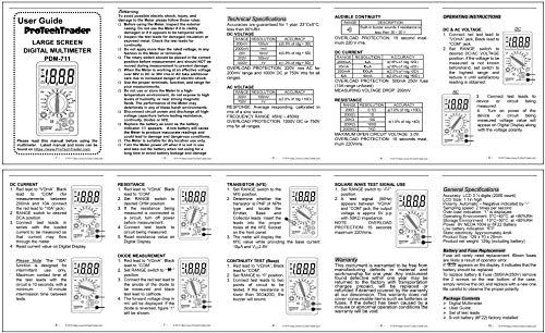PDM-711 Large Screen Digital Multimeter Continuity Tester with Buzzer - style: Large Screen Multimeter PDM711