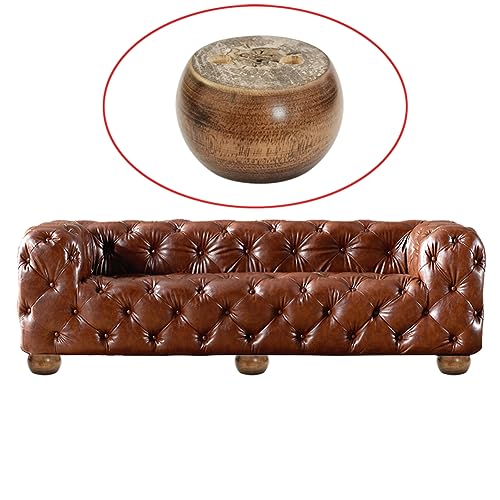2 Inch Wood Sofa Furniture Legs Round Walnut Bun Feet 2 Inch Tall Legs Replacement for Sofa/Couch/Ottoman/Loveseat/Cabinet with Screw Set of 4 (Diameter: 2.7inch, Walnut) (Pack of 2) - color: Walnut, size: Diameter: 2.7inch (Pack of 2)