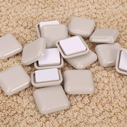 20PCS Furniture Sliders for Carpet & Hardwood Floors,1Inch OD Chair Sliders - size: 1 Inch Square