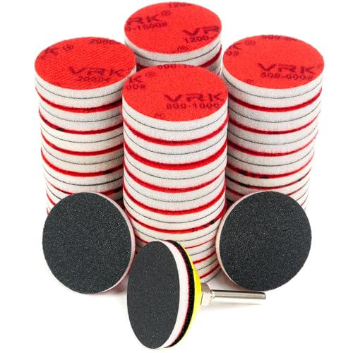 64 PCS 2 Inch Sanding Disc,Hook and Loop Sanding Pad 180 to 3000 Grit - style: Mix Grit 64PCS