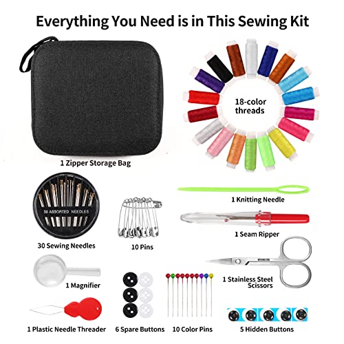 Marcoon Sewing Kit for Adults, Portable Needle & Thread Repair Kit - size: S
