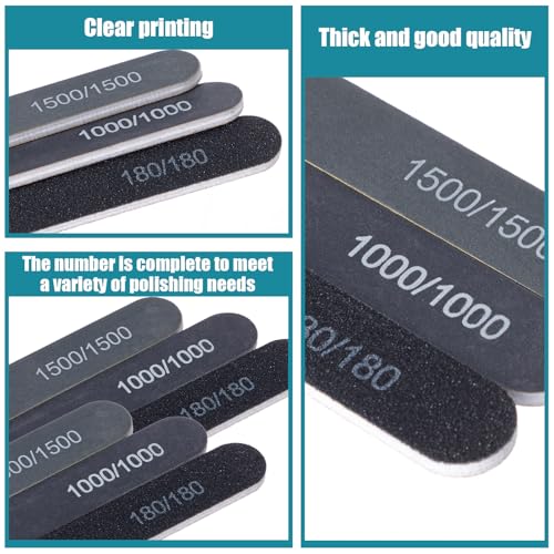 Honoson 20 Pcs Sanding Sticks for Plastic Models Polishing Sticks Assorted Metal and Wood Sanding Tools Accessory for Model Craft Amateur Beginner(Low Grits Rating,Stylish Style) - style: Stylish Style
